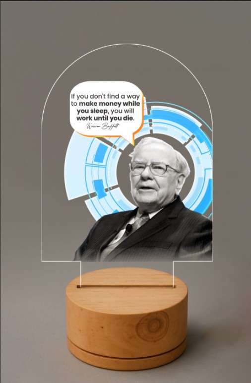 Dream LED Motivational Quote Warren Buffett Blue Tech - Image 1