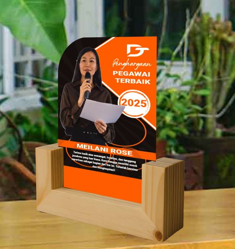 Dream LED Penghargaan Pegawai Terbaik 2025 Meilani Rose dengan Nuansa Oranye Hitam Elegan - Image 1