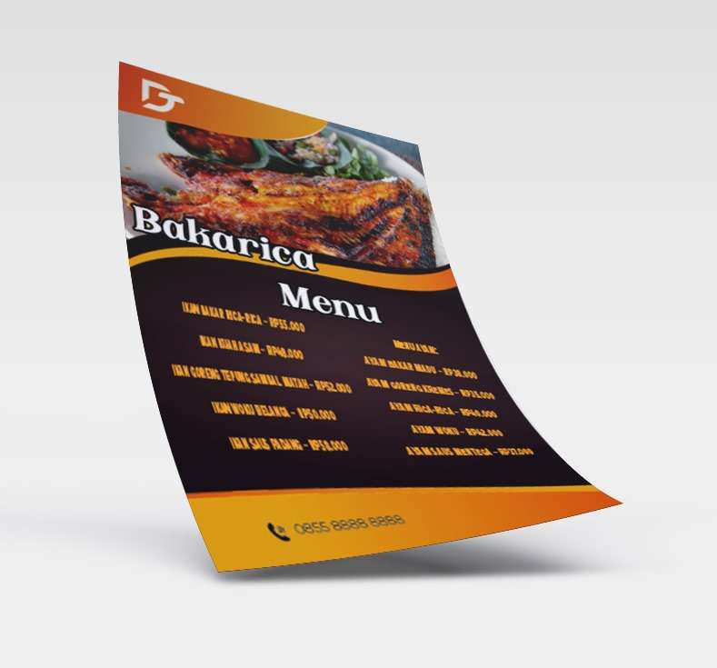 Menu Makanan Bakarica dengan Desain Elegan dan Makanan Menggugah Selera - Image 1