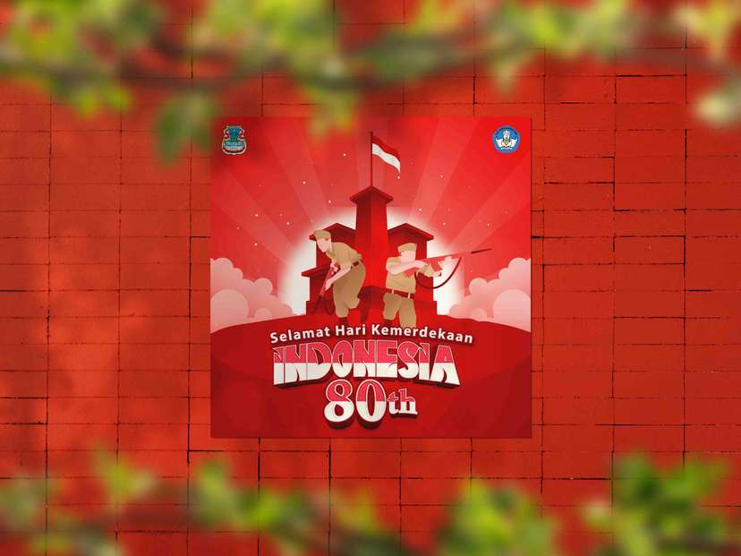 Baliho Kemerdekaan Indonesia 80 tahun Tema Pahlawan - Image 1