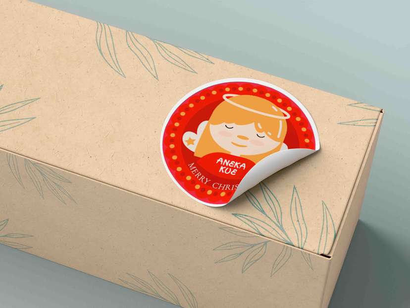 Sticker Usaha Ucapan Natal Gambar Malaikat - Image 1