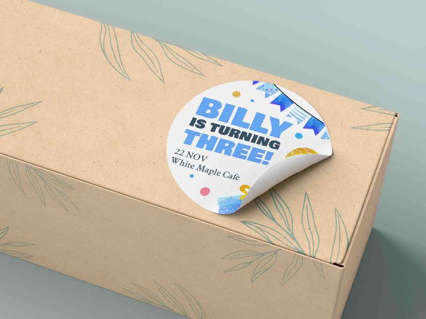 Sticker Ulang Tahun Nuansa Biru - Image 1