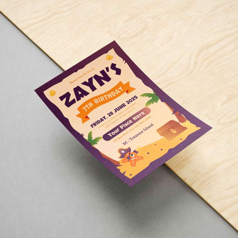 Undangan Ulang Tahun Anak Tema Bajak Laut - Image 1