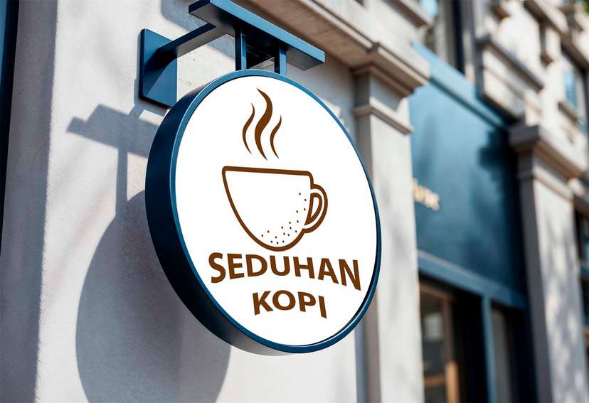 Neon Box Cafe Minimalis dengan Desain Cangkir untuk Toko Kopi Estetik - Image 1