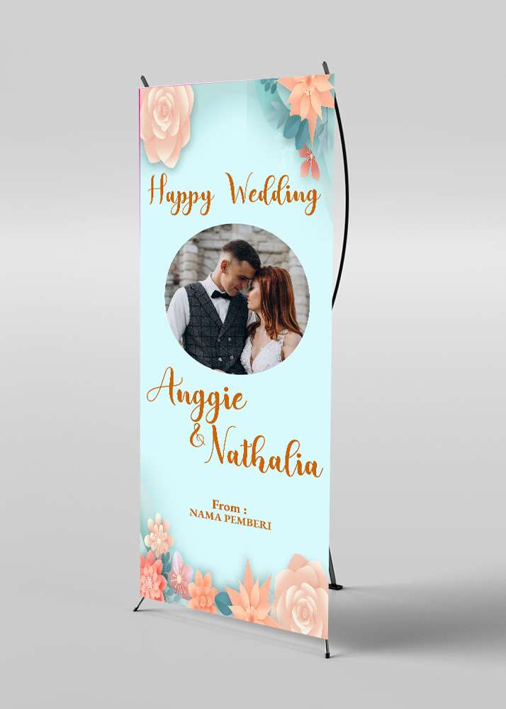 X-Banner Wedding Floral Elegance Ucapan Pernikahan Penuh Cinta dari Sang Pemberi - Image 1