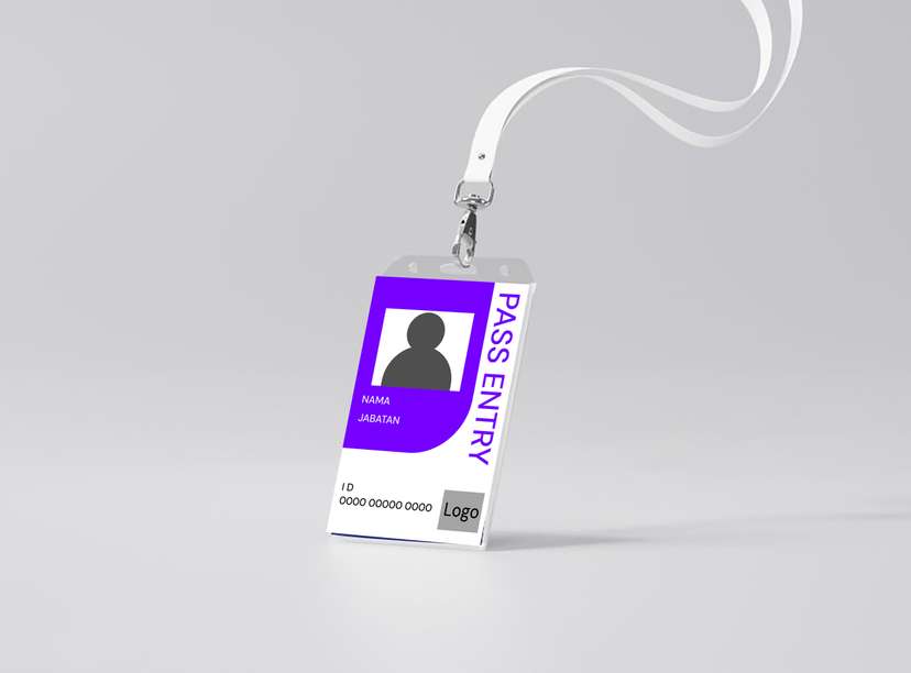 Desain ID Card Modern Minimalis dengan Warna Ungu Elegan - Image 1