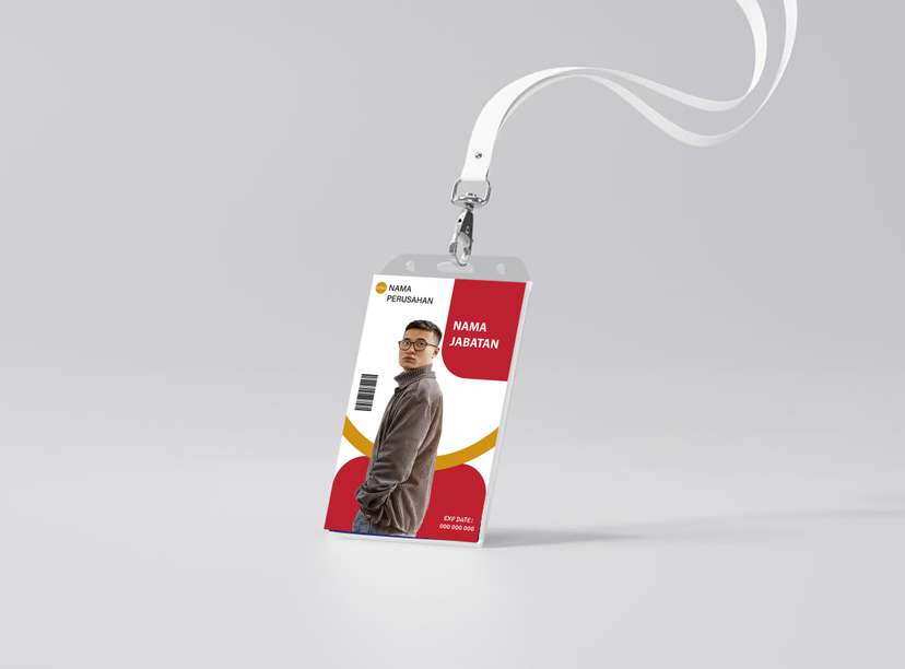 ID Card Perusahaan Minimalis Merah Klasik - Image 1