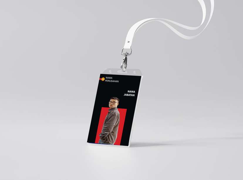 ID Card Perusahaan Elegan Hitam Merah Desain Minimalis dan Profesional - Image 1