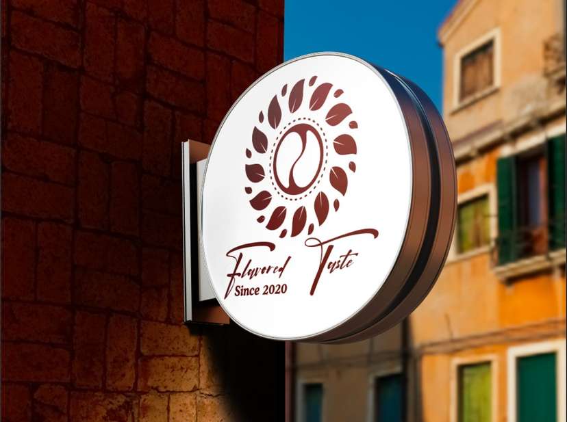 Sign Box Flavored Taste Brown style - Image 1