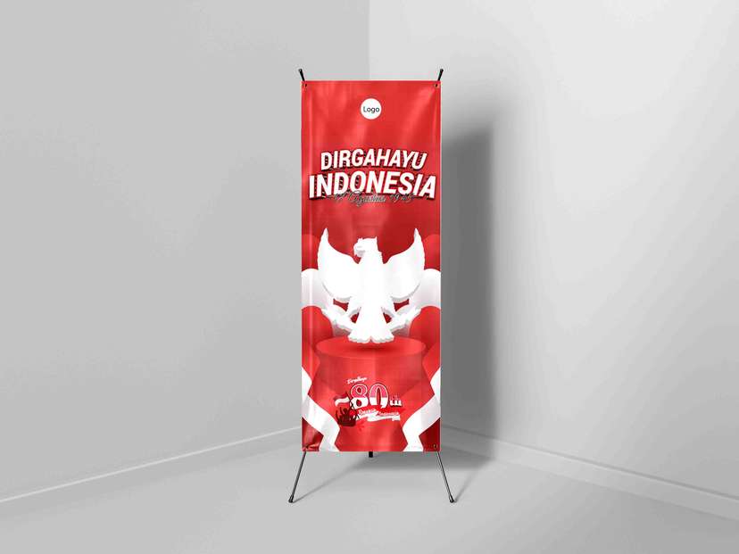 X banner Kemerdekaan Indonesia Dengan Lambang Pancasila - Image 1