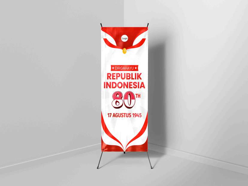 X Banner Putih dalam rangka 80 Tahun Indonesia - Image 1