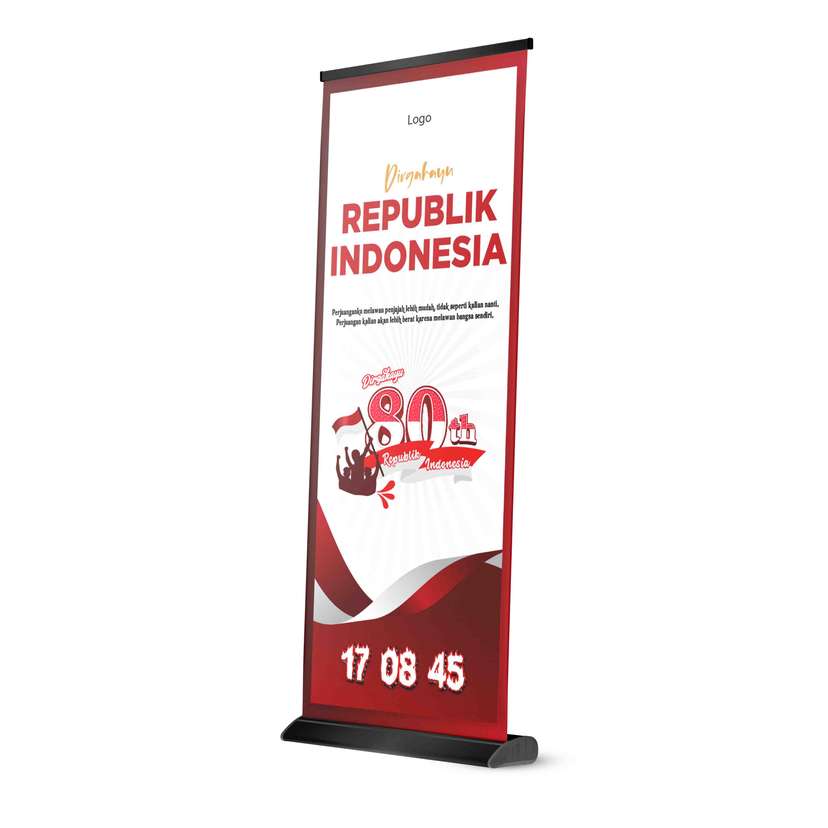 Roll Up Banner Dirgahayu Republik Indonesia Desain Minimalis Penuh Makna - Image 1