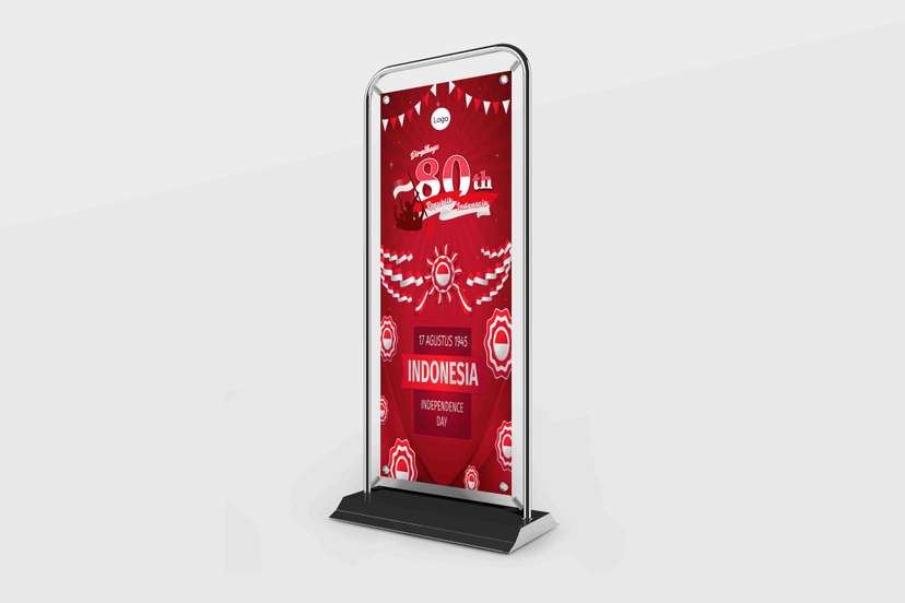 Door Frame Banner 80 Tahun Republik Indonesia Desain Elegan dengan Nuansa Merah Putih - Image 1
