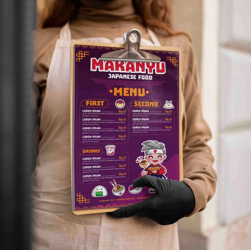 Menu Makanan Japanese Food Nuansa Warna Ungu - Image 1