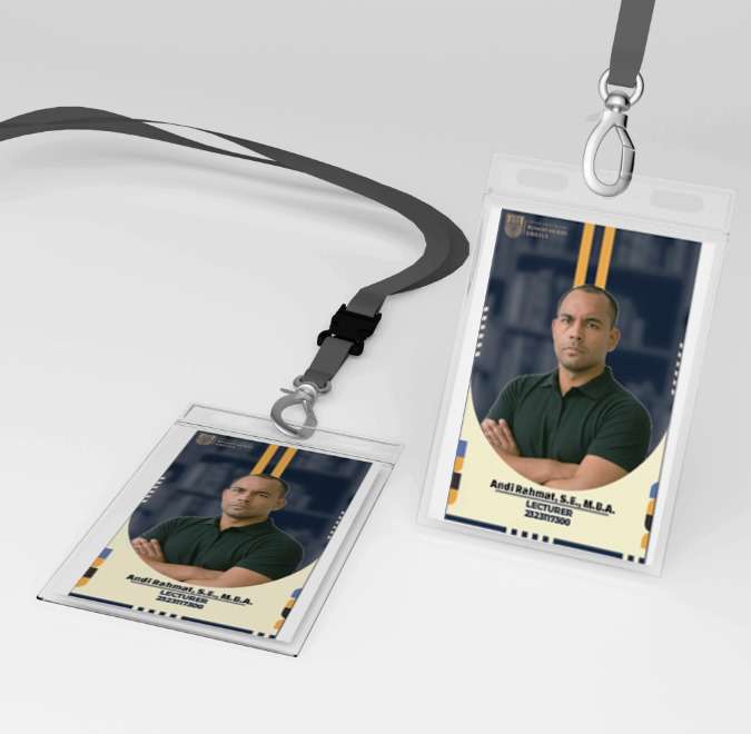 ID Card Formal Elegan dengan Latar Biru Gelap - Image 1