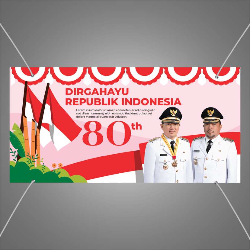Baliho Semangat Kemerdekaan Bersatu, Bangkit, dan Melaju untuk Indonesia Maju - Image 1