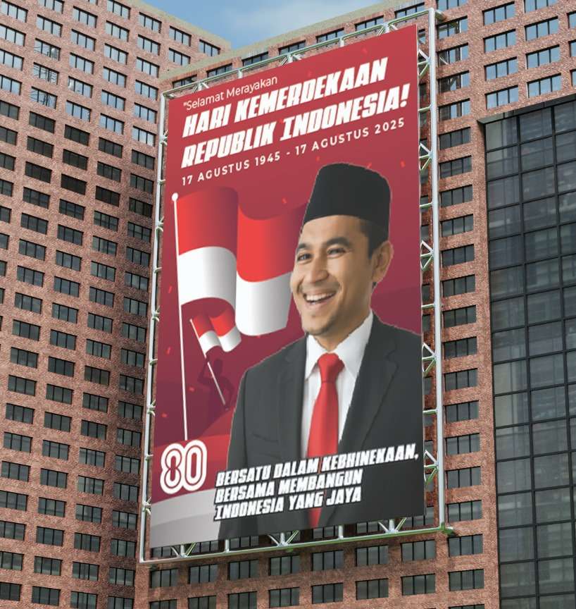 baliho merah putih "Hari Kemerdekaan Republik Indonesia ke-80" - Image 1