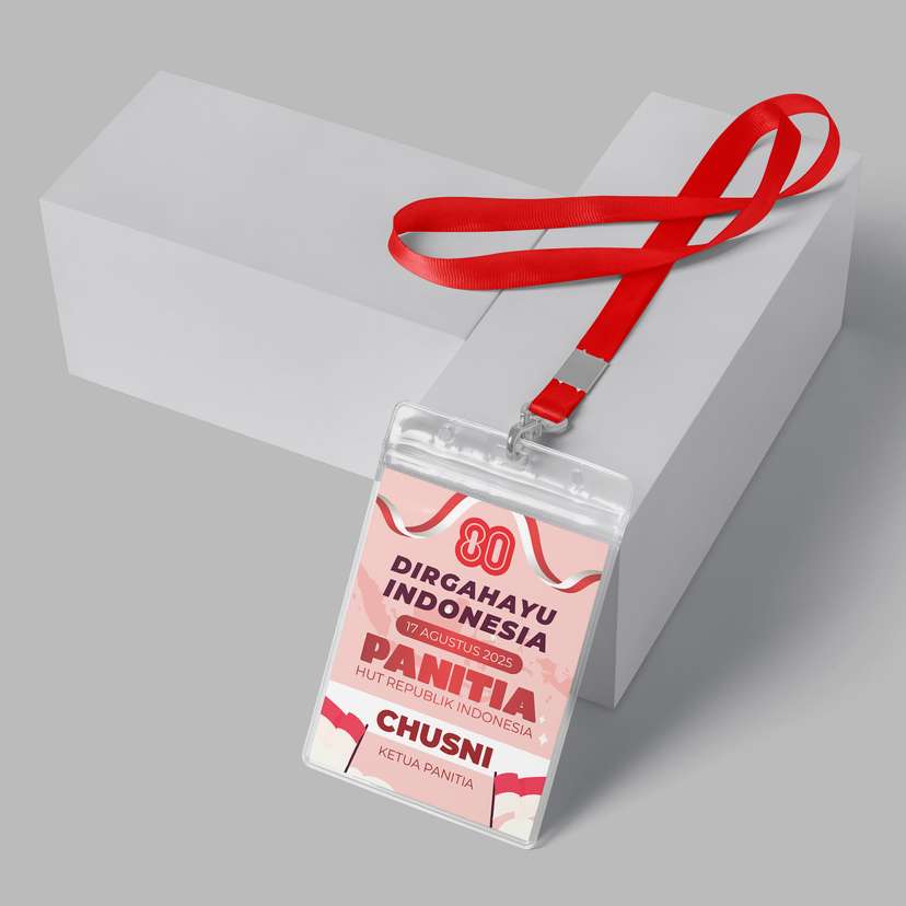 Id Card Panitia Kemerdekaan Merah Putih Pink Soft - Image 1