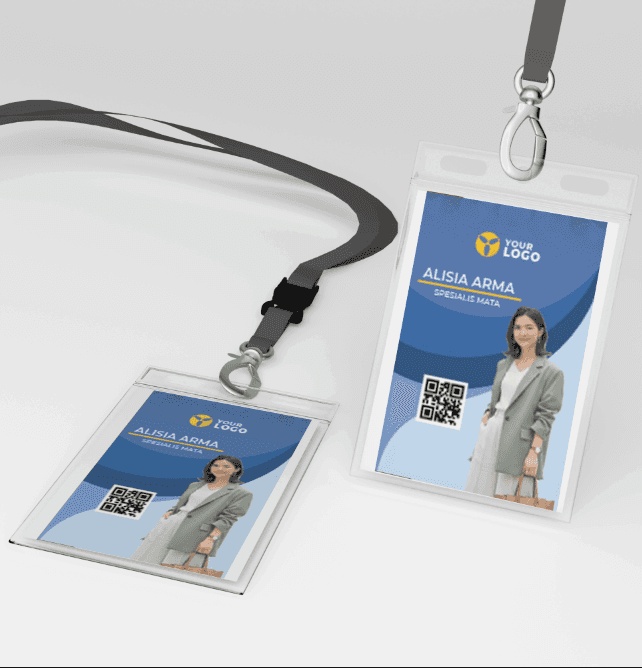 id card biru qr code maju dan terpercaya - Image 1