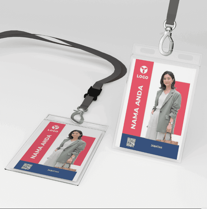 id card merah biru putih simpel khas vertikal - Image 1