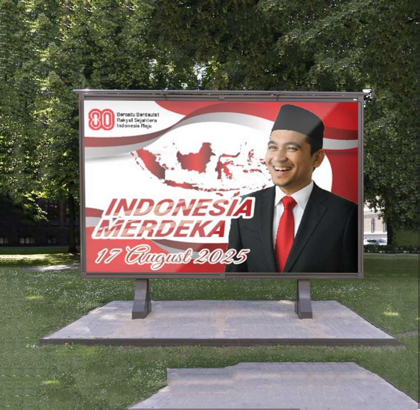 Baliho Indonesia Merdeka dengan Nuansa Patriotik - Image 1