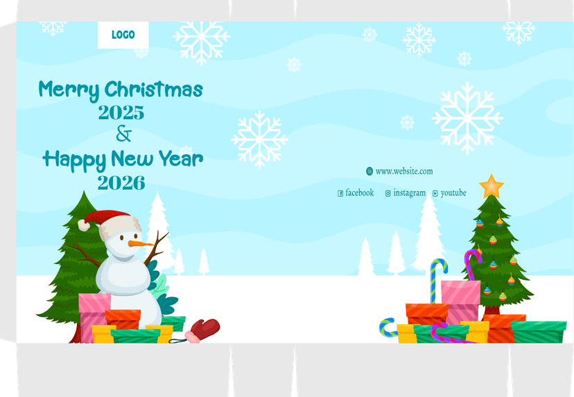 Paperbag Natal Nuansa Biru Lengkap Dengan Social Media - Image 1