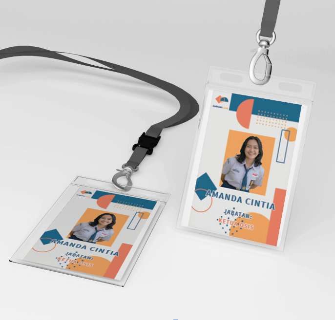 ID Card dengan Nuansa Oranye biru dan Dinamis - Image 1