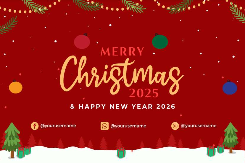 Baliho Merah Natal 2025 dan Tahun Baru 2026 - Image 1
