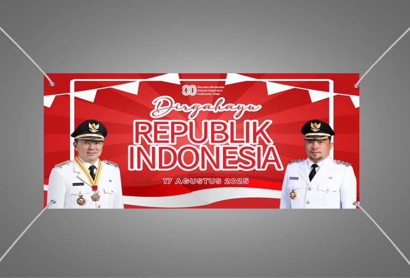 Baliho Kemeriaan Kemerdekaan Minimalis Bernuansa Merah dan Putih - Image 1