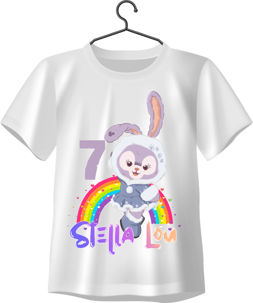 Kaos Custom Ulang Tahun Pelangi Stella Lou - Image 1