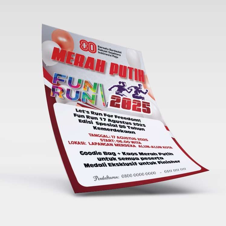Flyer Fun Run Merah Putih – 80 Tahun Indonesia Merdeka - Image 1