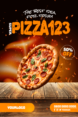 Wall Poster Usaha Atau Makanan Pizza - Image 1