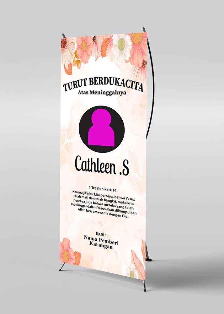 Banner Duka Cita dengan Nuansa Bunga Oranye Lembut dengan Sentuhan Bunga Indah - Image 1