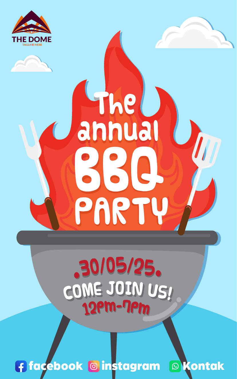 Mini Standing Banner BBQ Party Lengkap - Image 1