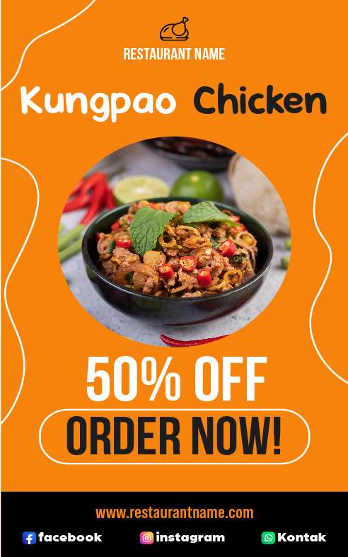 Mini Standing Banner Hotel Untuk Promosi Diskon Makanan - Image 1