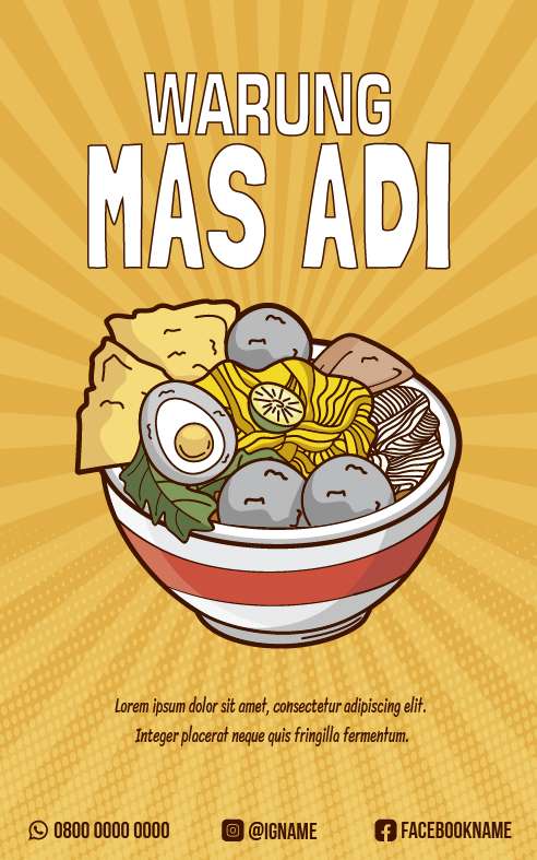 Mini Standing Banner Bakso Mas Adi - Image 1