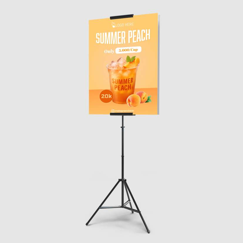 Foamboard Promo Minuman Summer Peach Warna Kuning Orange - Image 1