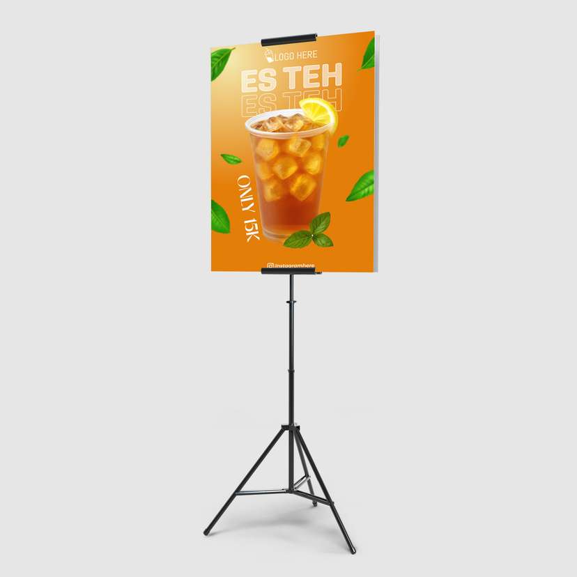 Foamboard Promo Minuman Es Teh Warna Orange Kuning - Image 1