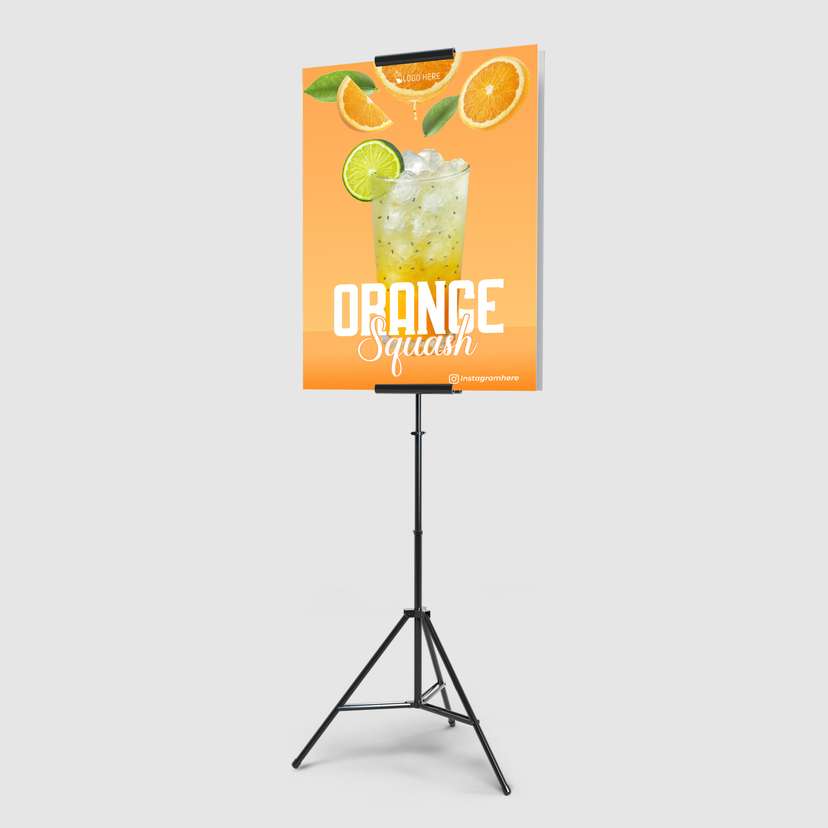 Foamboard Promo Minuman Orange Squash Warna Kuning Cerah - Image 1