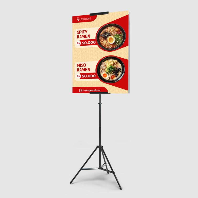 Foamboard Promo Makanan Ramen Dengan Warna Krem Merah - Image 1