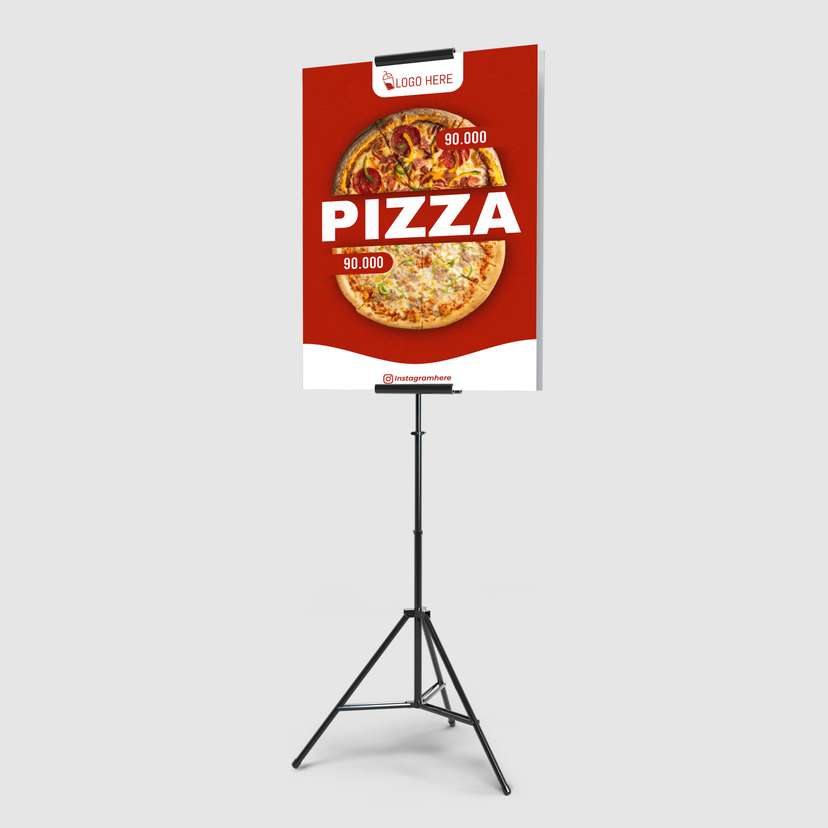 Foamboard Promo Makanan Pizza Dengan Warna Dominan Merah - Image 1
