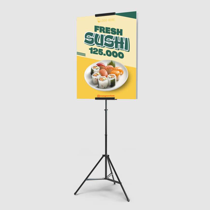 Foamboard Promo Makanan Sushi Dengan Warna Krem Kuning - Image 1