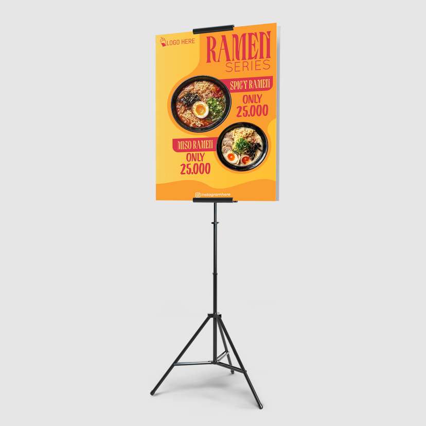 Foamboard Promo Makanan Ramen Dengan Warna Kuning Dan Orange - Image 1