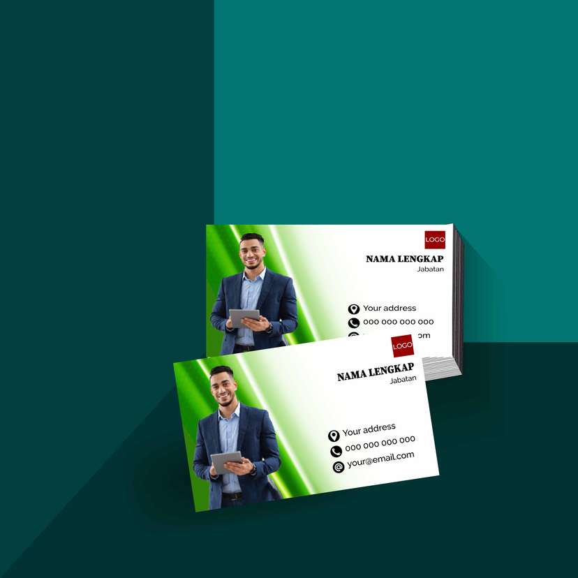 Kartu Nama Putih Bersih dengan Sentuhan Hijau Neon yang Tampil Segar, Inovatif, dan Mudah Dikenali - Image 1