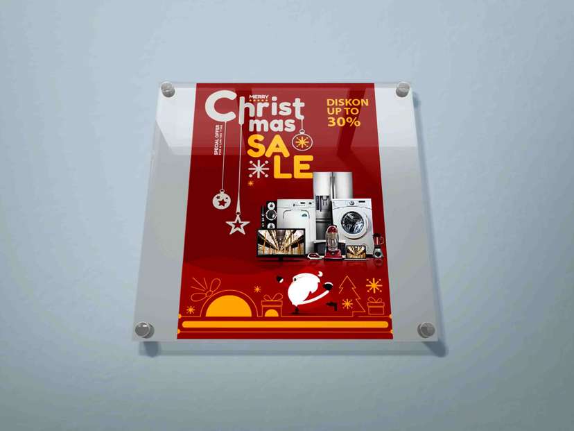 Wall Poster Natal Merah Ramai Christmas Sale - Image 1