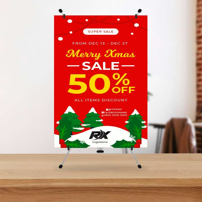Mini Standing Banner Christmas Big Sale 50% OFF - Image 1