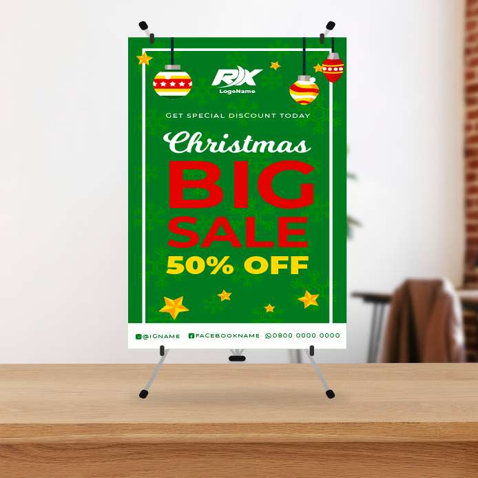 Mini Standing Banner Christmas Sale 50% OFF - Image 1