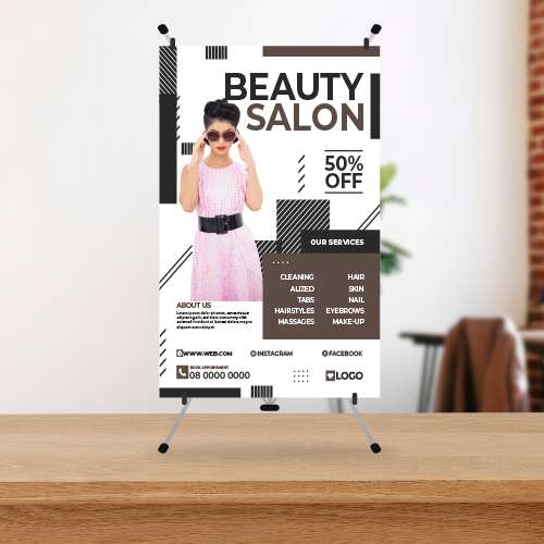 Mini Standing Banner Beauty Salon - Image 1