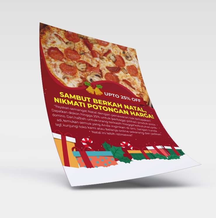 flyer pizza natal diskon 35% natal berkah, hemat 35% - Image 1