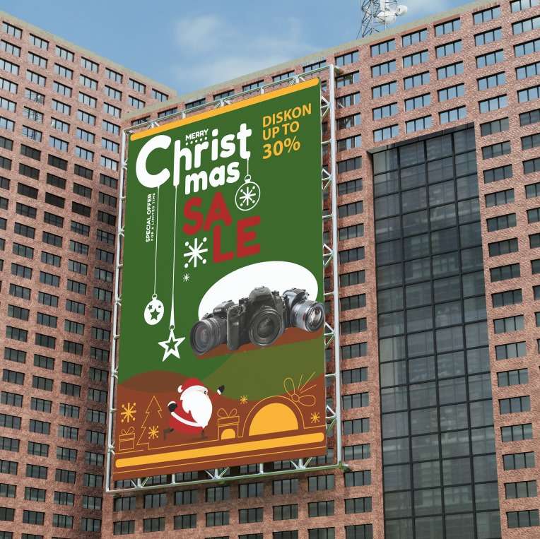 baliho christmas camera sale 30% off upgrade kamera, rayakan natal! - Image 1